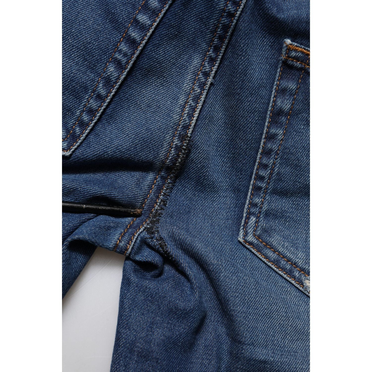 Dolce & Gabbana Blue Cotton Low Waist Skinny Denim Jeans