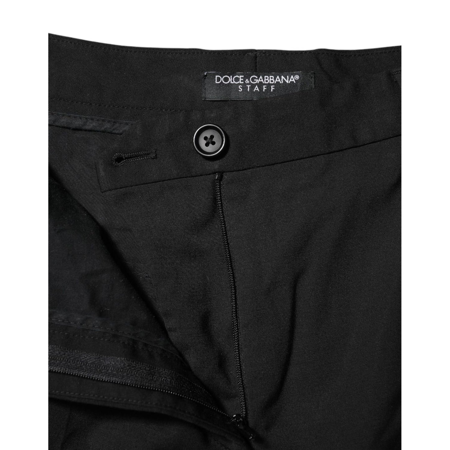 Dolce & Gabbana Black STAFF High Waist Tapered Pants