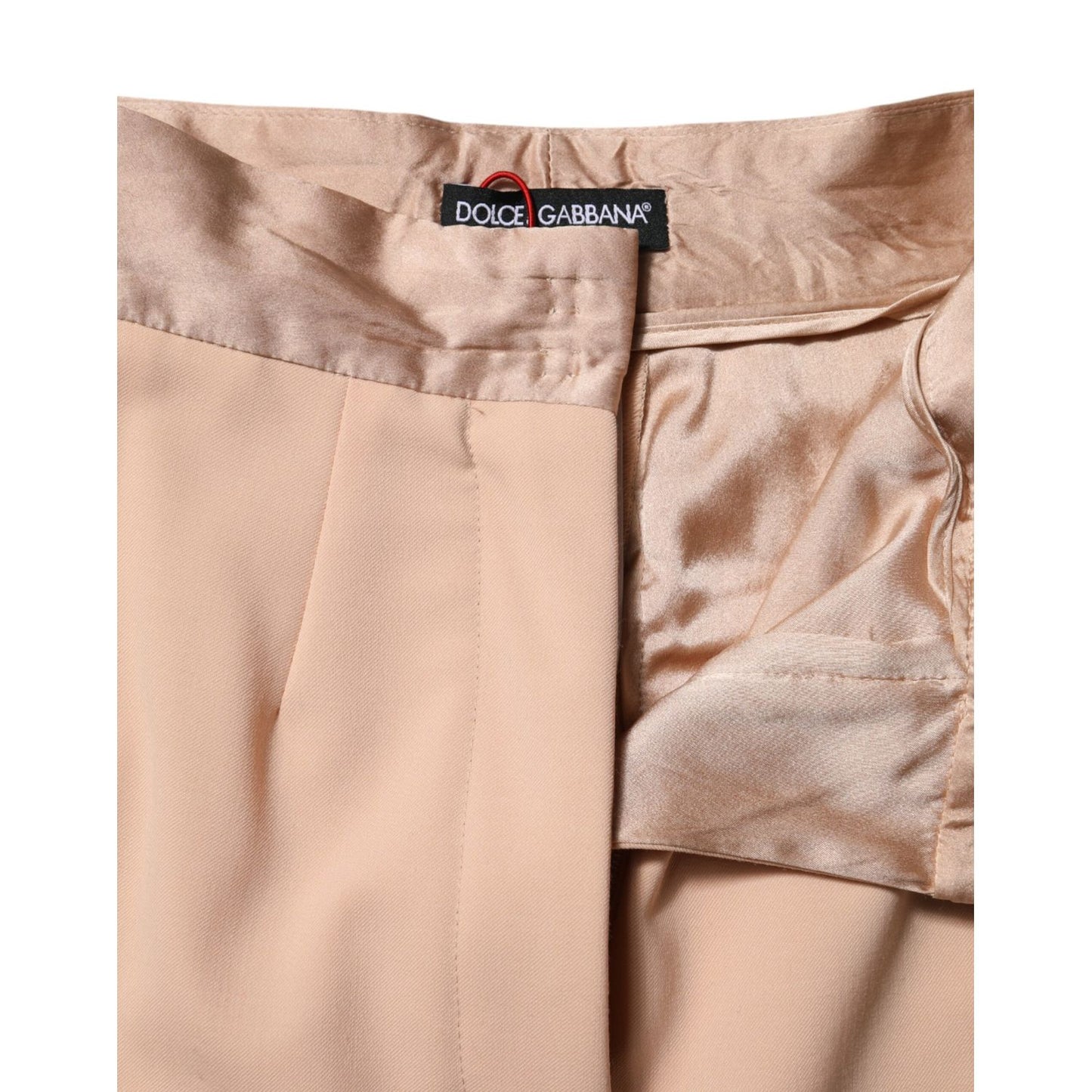 Dolce & Gabbana Beige Polyester Mid Waist Tapered Pants