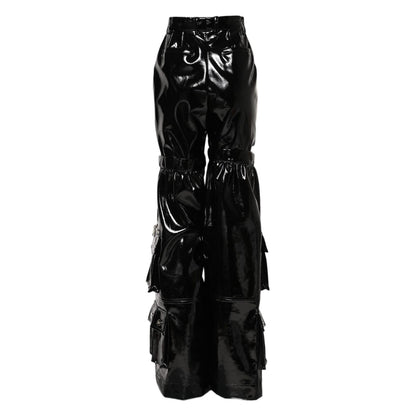Dolce & Gabbana Black High Waist Cargo Bootcut Pants