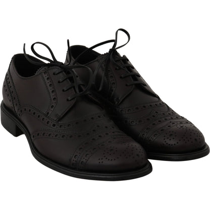 Dolce & Gabbana Black Leather Wingtip Oxford Dress Shoes Dress Shoes