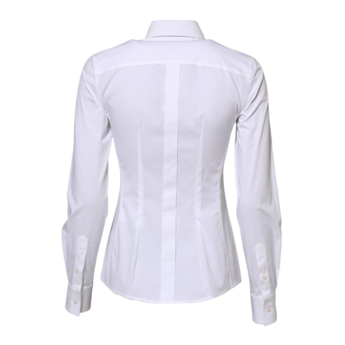 Dolce & Gabbana White Cotton Long Sleeves Collared Shirt Top
