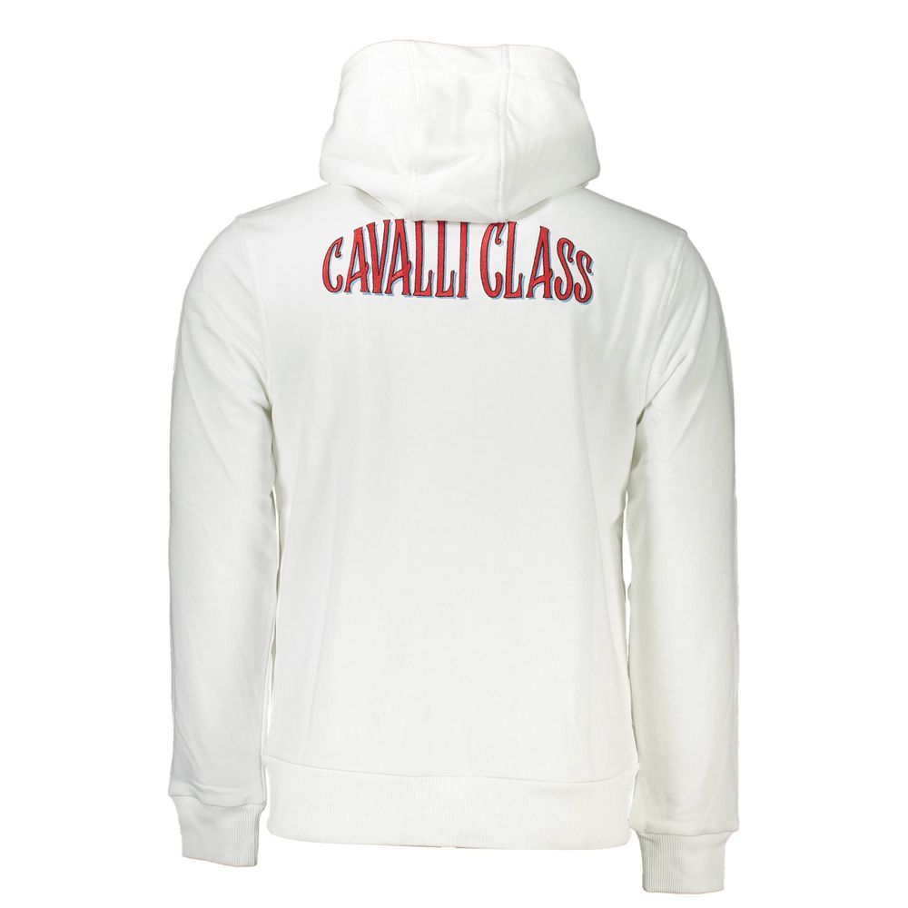 Cavalli Class White Cotton Sweatshirt