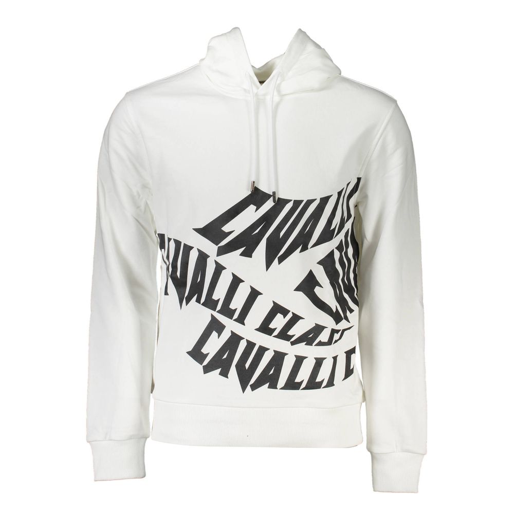 Cavalli Class White Cotton Sweatshirt
