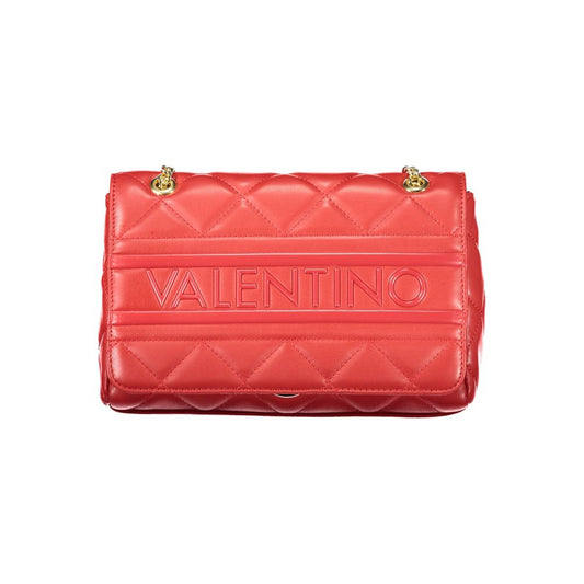 Mario Valentino Red Polyethylene Women Handbag with chain detail and logo embossment, showcasing style and functionality.