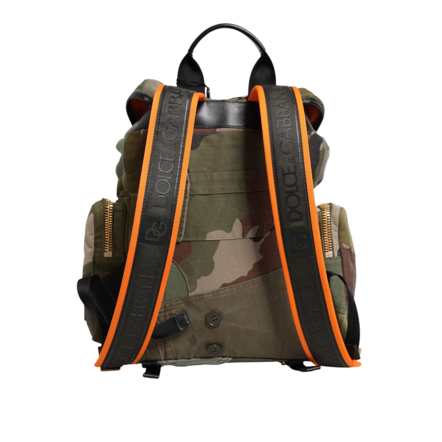 Dolce & Gabbana Military Green Patchwork Rucksack Backpack Bag