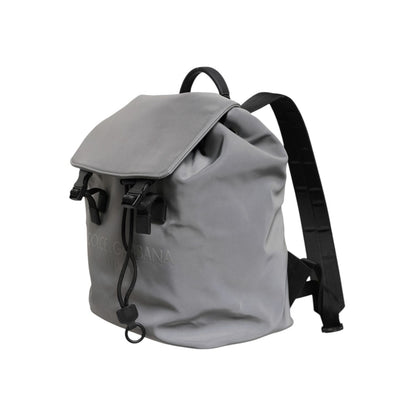 Dolce & Gabbana Gray Palermo Reflector Buckles Drawstring Backpack Bag