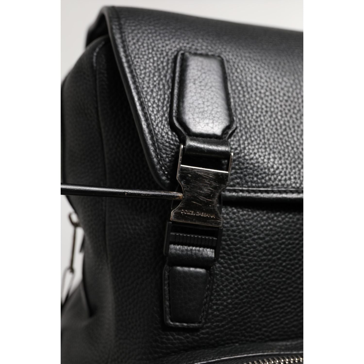 Dolce & Gabbana Black Palermo Backpack Hammered Calfskin Leather Bag