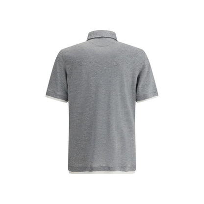 Brunello Cucinelli Gray Cotton Polo Shirt