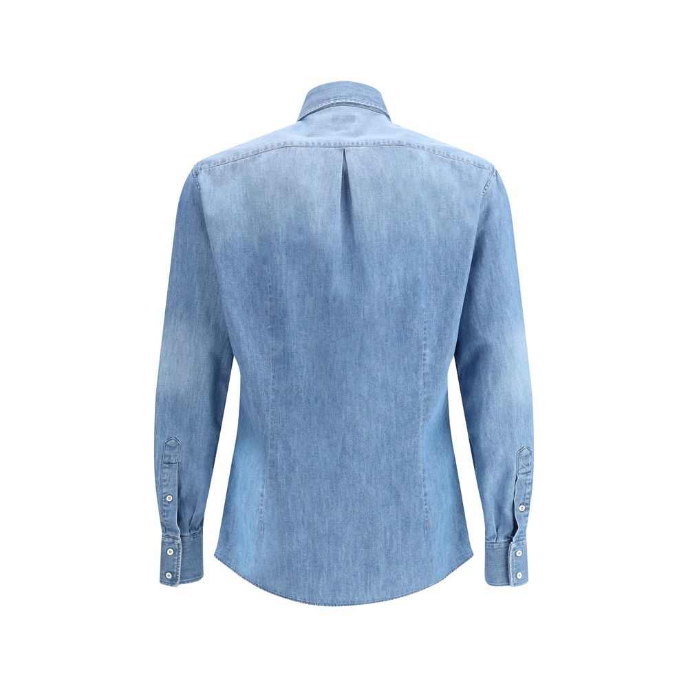 Brunello Cucinelli Light Blue Denim Shirt