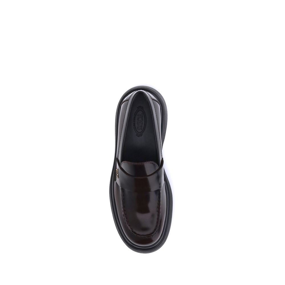 Tod's Brown Rubber Platform Loafers