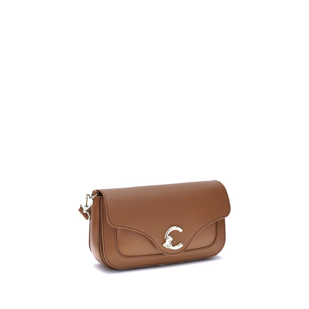 Coccinelle Brown Calf Leather Bos Taurus Shoulder Bag