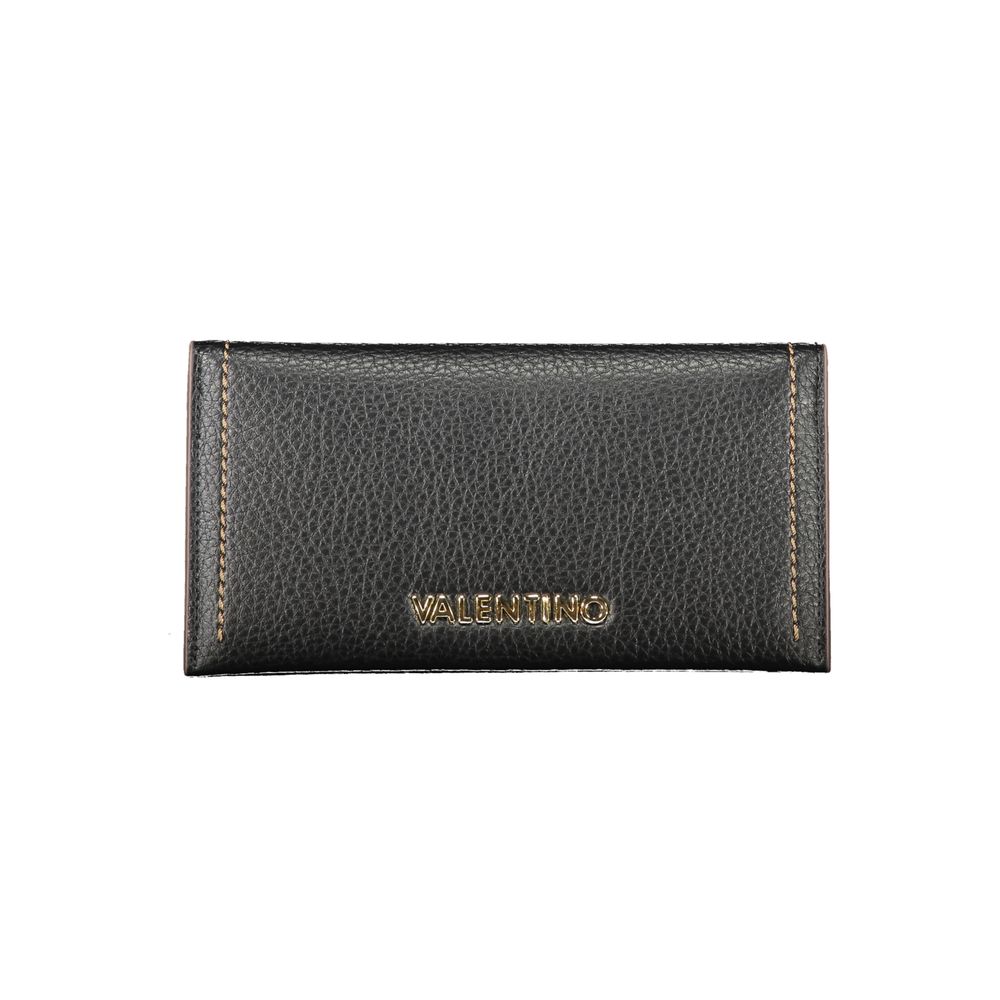 Mario Valentino Black Polyethylene Women Wallet with elegant design and ample card spaces.