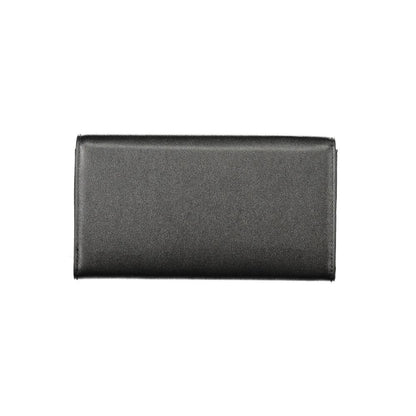 Mario Valentino Black Polyethylene Women Wallet with elegant multi-section design for cards and cash.