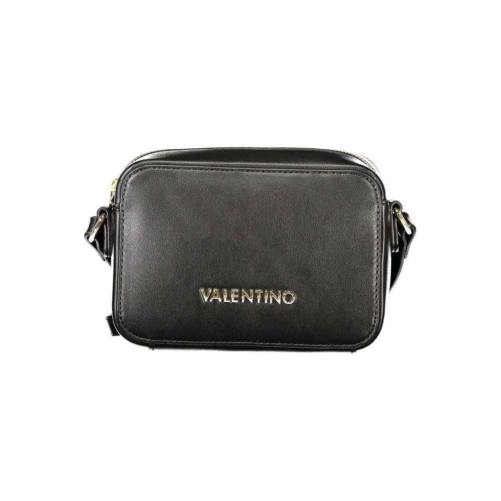 Mario Valentino Black Polyethylene Women Handbag with Valentino logo front view
