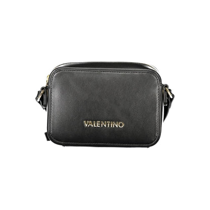 Mario Valentino Black Polyethylene Women Handbag with Valentino logo front view