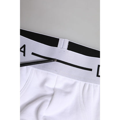 Dolce & Gabbana White Cotton Stretch Regular Brief Underwear