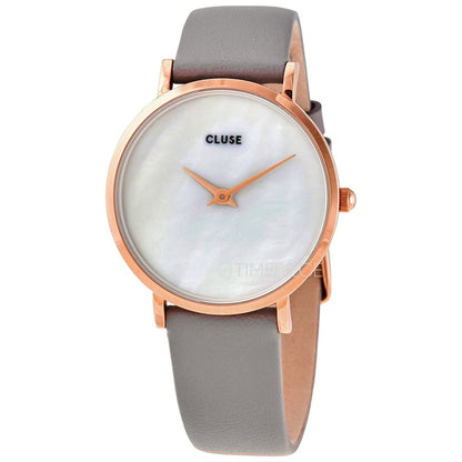 Cluse Gray Leather Dress Watch