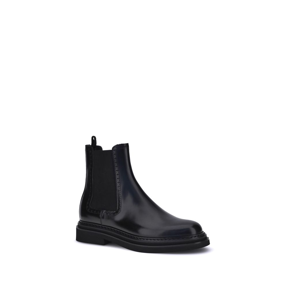 Dolce & Gabbana Black Calf Leather Bos Taurus Chelsea Boots