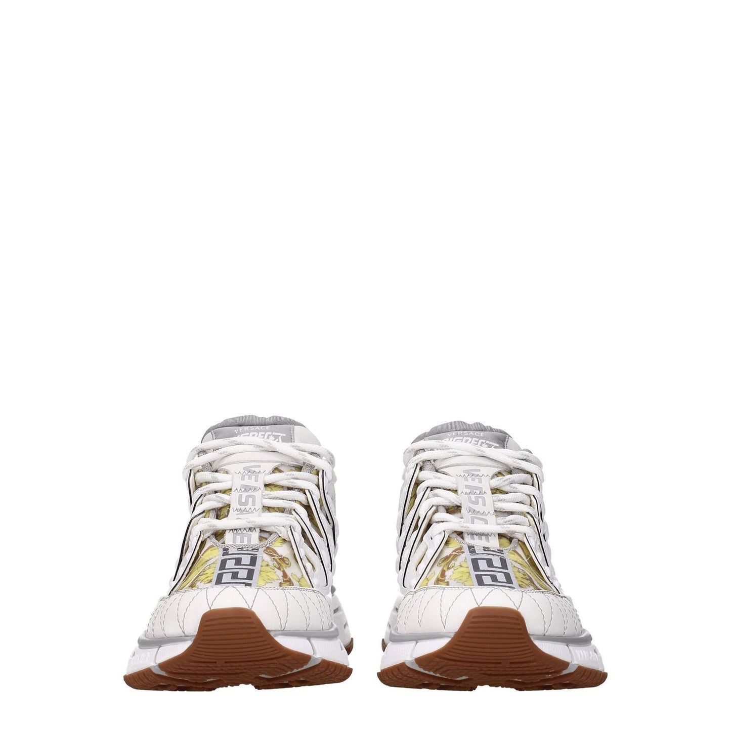 Versace White Leather Athletic Sneakers 1728,75667636384,Athletic - Sneakers - Shoes,EU37.5/US7.5,EU38.5/US8.5,New with tags,Shoes,Sneakers - Shoes,Versace,White,Women