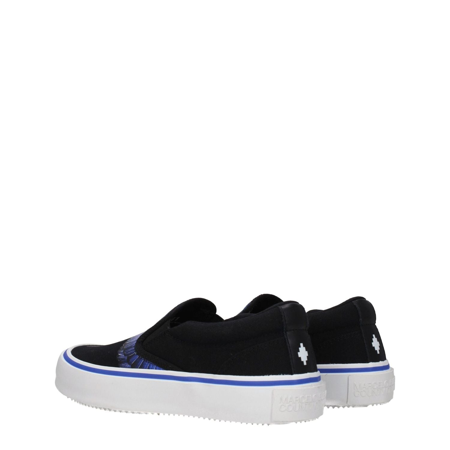 Marcelo Burlon Black Fabric Slip-On Loafers