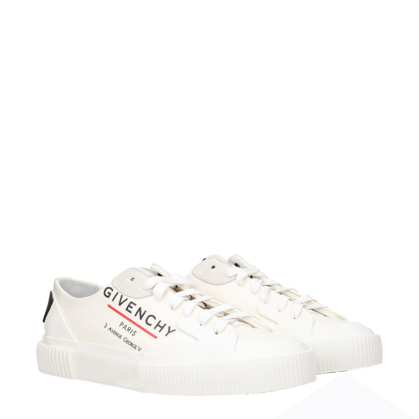 Givenchy Beige Fabric Low Top Sneakers with lace-up closure and logos, featuring a vintage style and rubber sole.