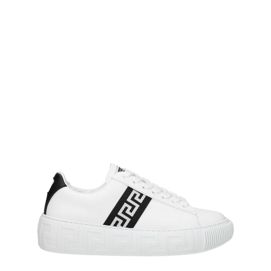 Versace White Leather Low Top Sneakers