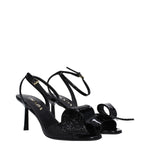Prada Black Leather Stiletto Heels Sandals