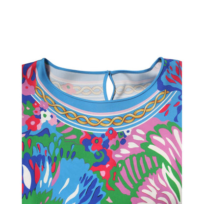 Dolce & Gabbana Multicolor Floral Printed Tunic Blouse Top