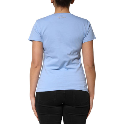 PINKO Blue Love Story Sequined Embellished Short Sleeves T-shirt