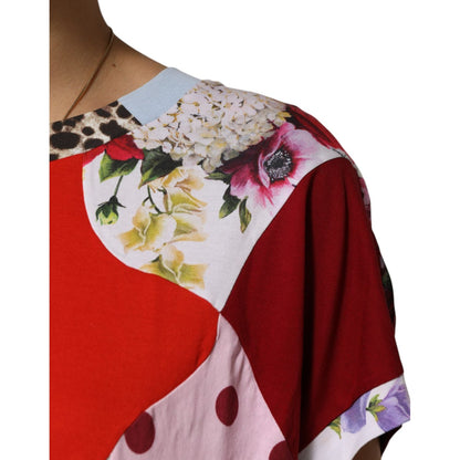 Dolce & Gabbana Multicolor Patchwork Cotton Silk Blouse Top