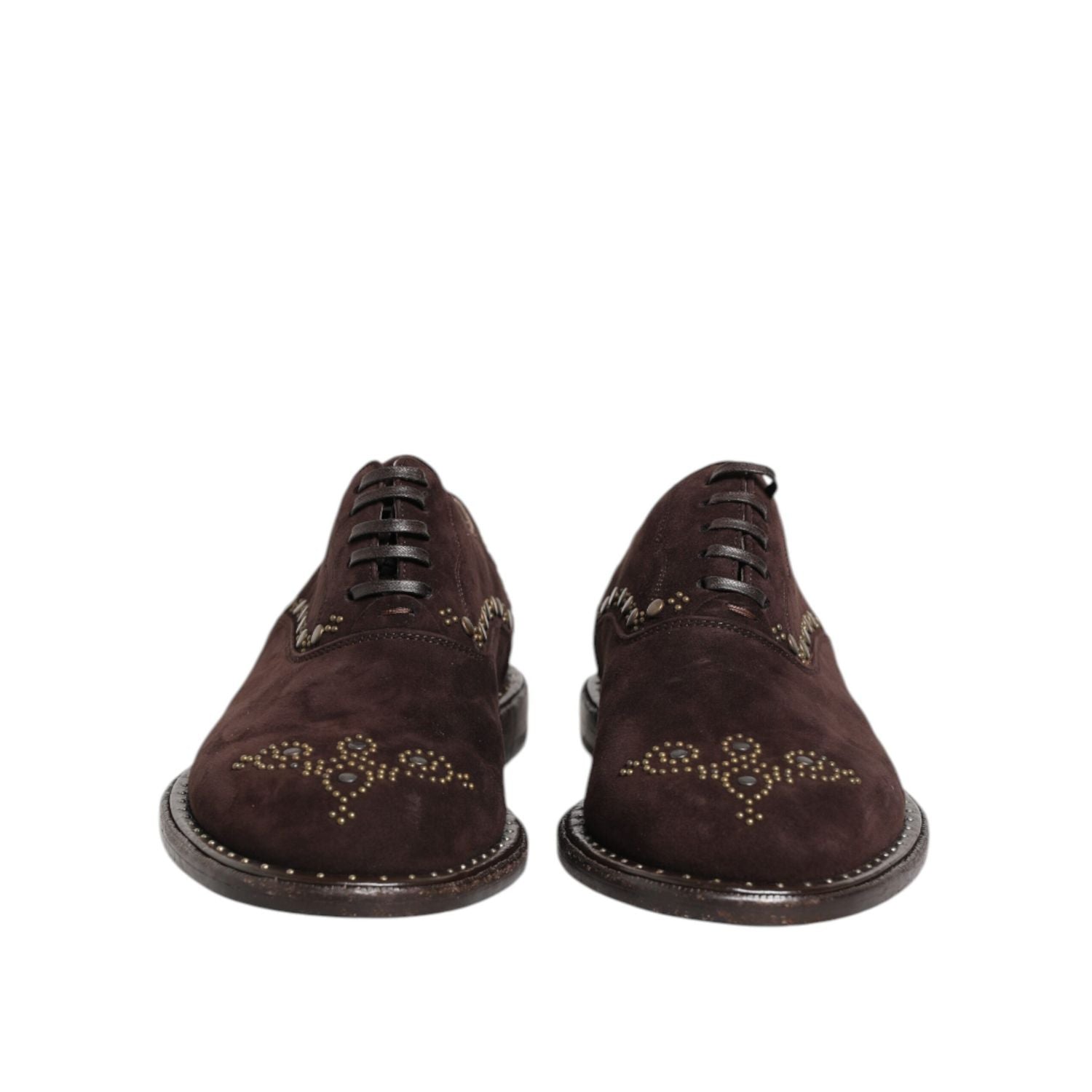 Dolce & Gabbana Brown Velvet Lace Up Oxford Dress Shoes