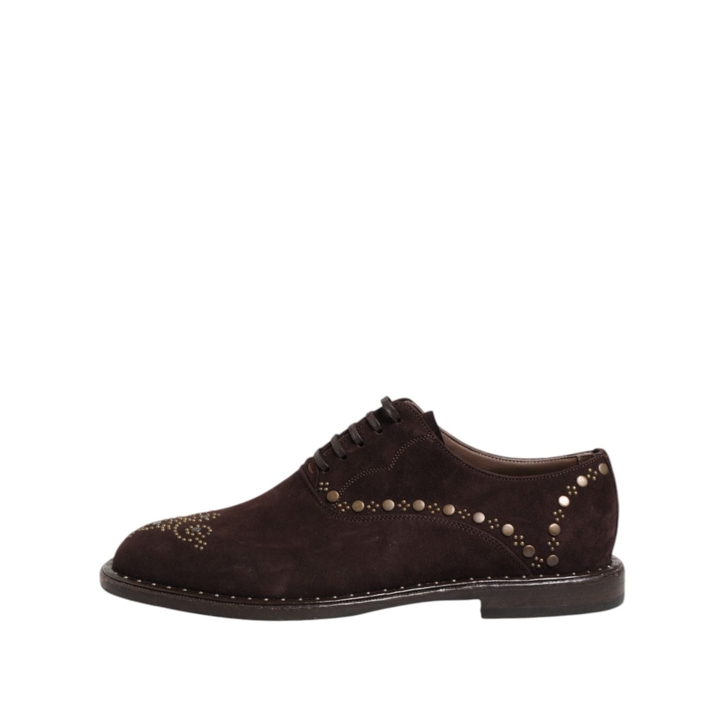 Dolce & Gabbana Brown Velvet Lace Up Oxford Dress Shoes