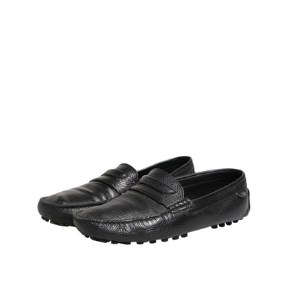 Dolce & Gabbana Black Leather Slip On Mocassin Loafer Shoes