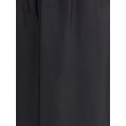 The Row Black Cotton Midi Skirt