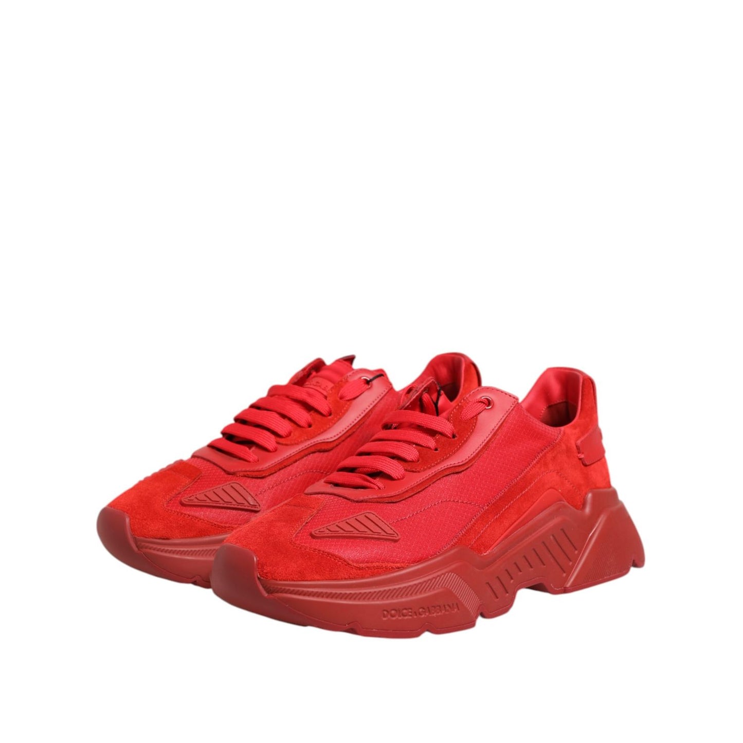Dolce & Gabbana Red Leather Daymaster Low Top Sneakers Shoes