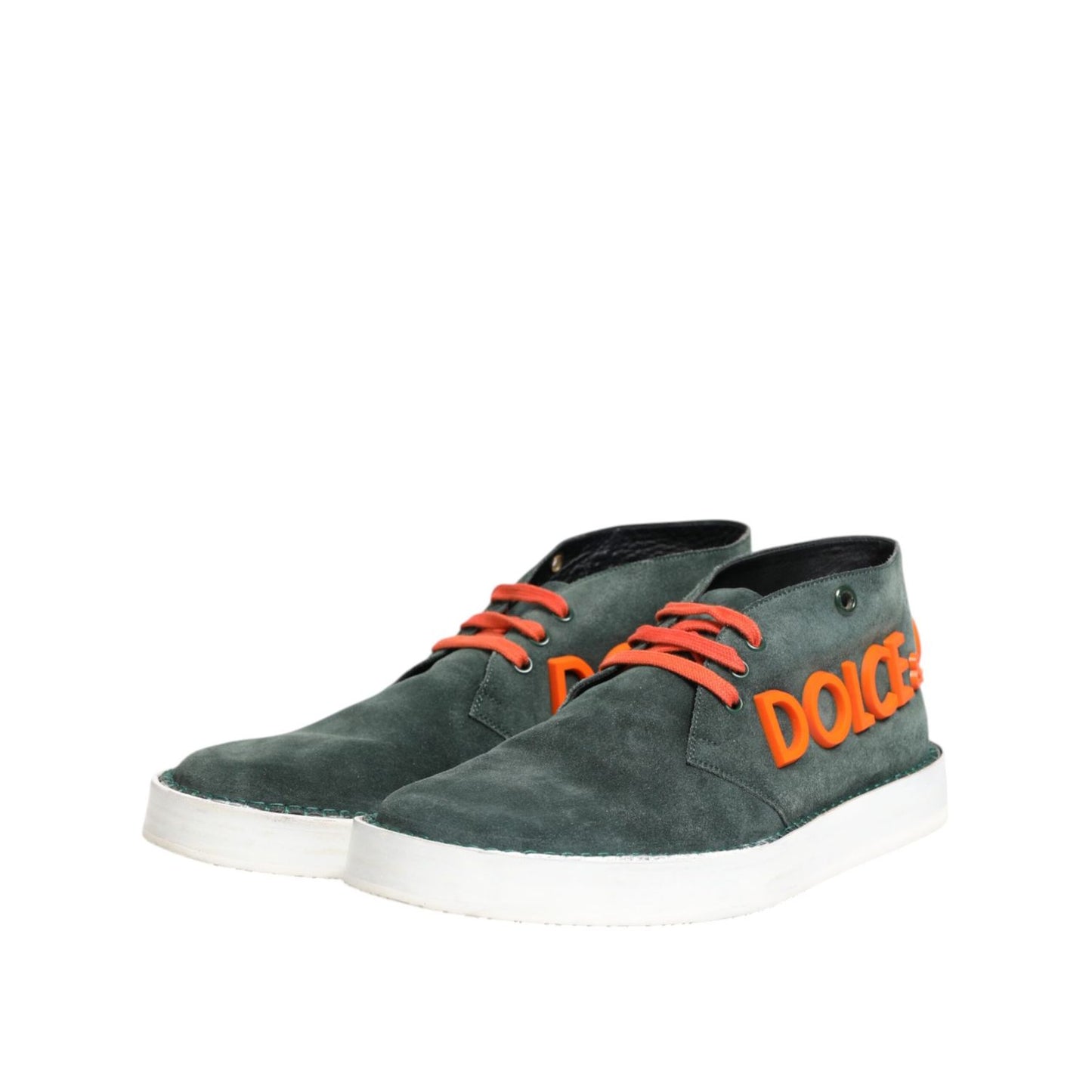 Dolce & Gabbana Green Derby Logo Casual Men Sneakers Shoes