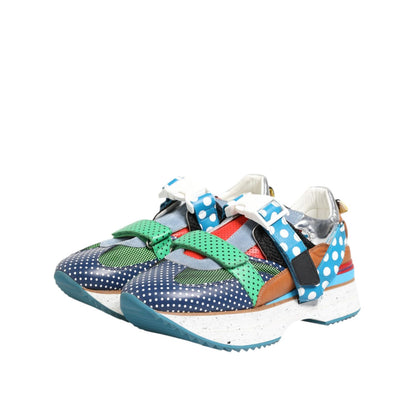 Dolce & Gabbana Multicolor Leather Low Top Sneakers Shoes