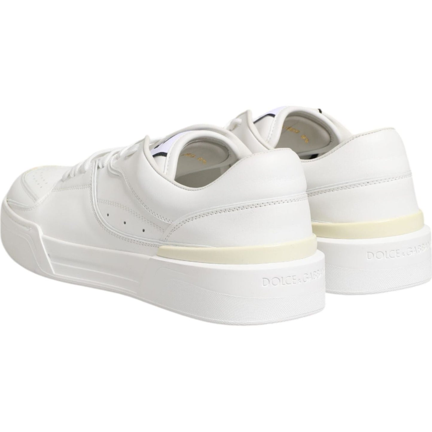 Dolce & Gabbana White Miami Leather Low Top Sneakers Shoes