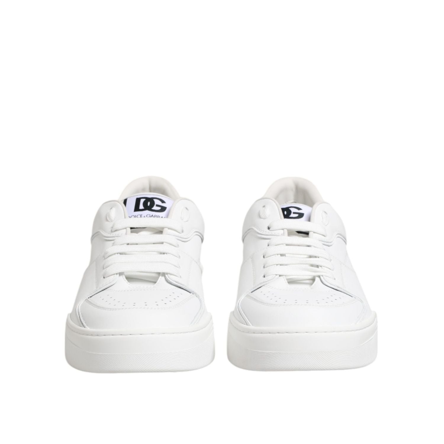 Dolce & Gabbana White Miami Leather Low Top Sneakers Shoes