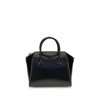 Givenchy Black Calf Leather Bos Taurus Handbag with gold embossed signature and leather handles
