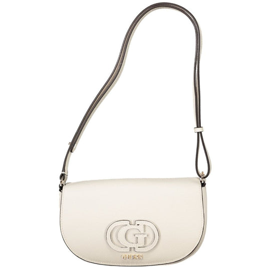Guess Jeans White Polyethylene Women Handbag with adjustable shoulder strap and logo detail