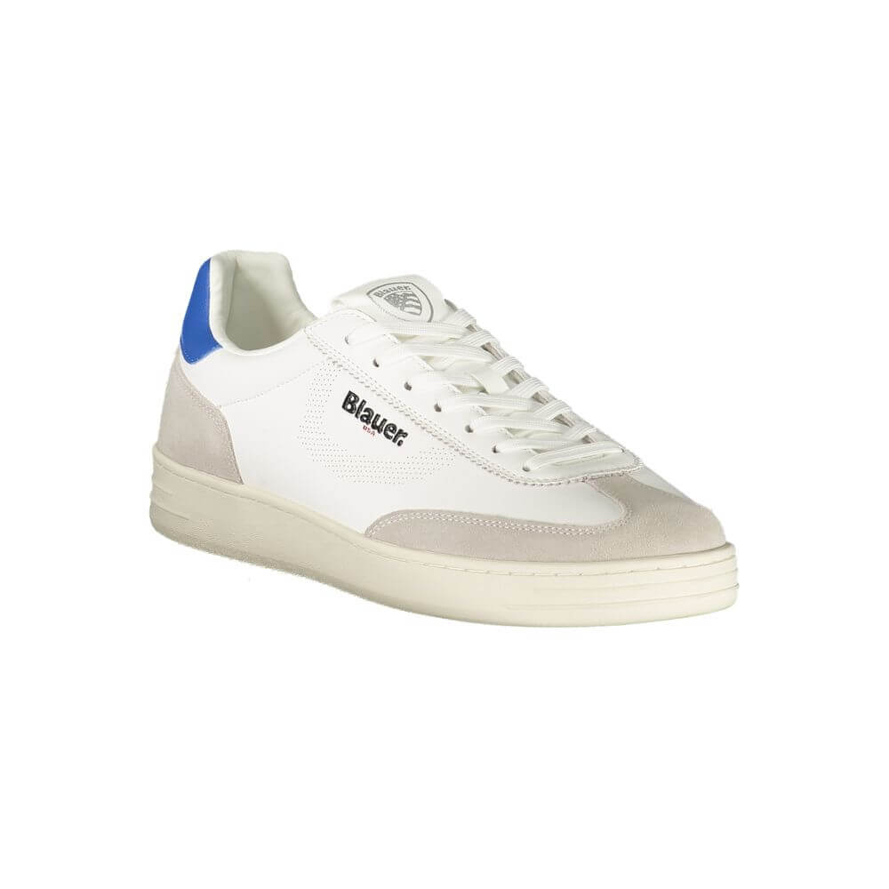 Blauer White Leather Men Sneaker