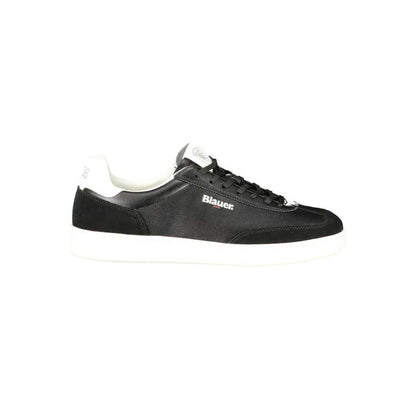 Blauer Black Leather Men Sneaker with white contrasting details offers urban sophistication and luxury for fashion-forward men.
