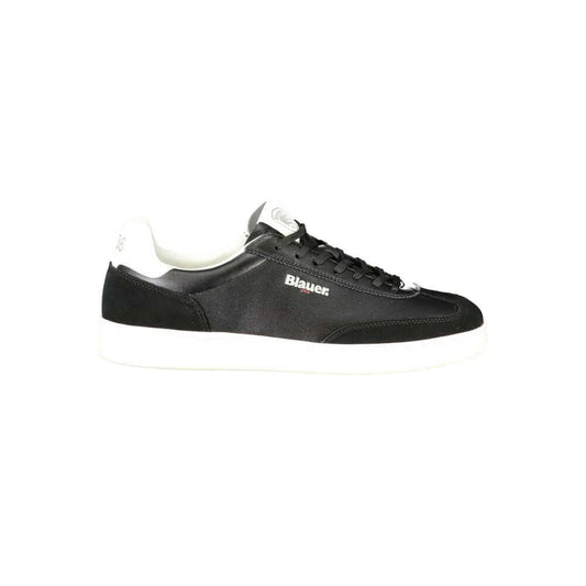 Blauer Black Leather Men Sneaker with white contrasting details offers urban sophistication and luxury for fashion-forward men.