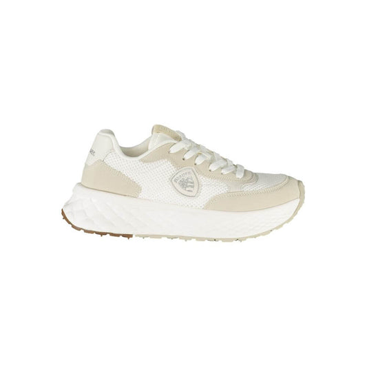 Blauer White Polyester Women Sneaker with contrasting details, designed for comfort and style.