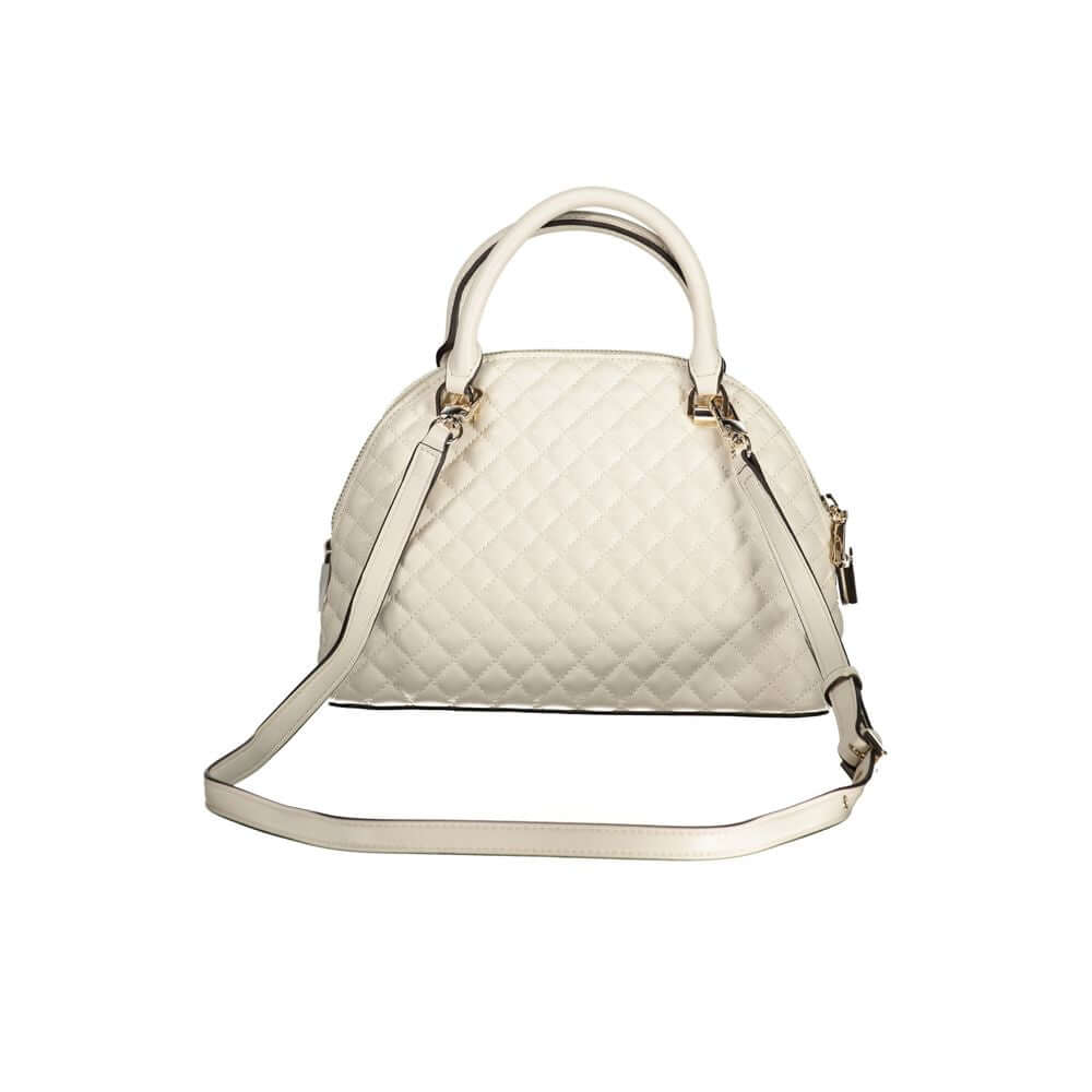 Guess Jeans White Polyethylene Women Handbag with quilted design and detachable strap