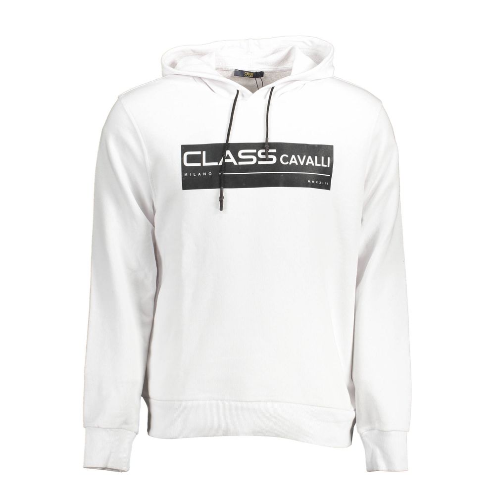Cavalli Class White Cotton Sweatshirt