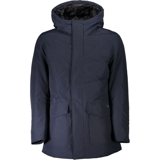 Woolrich Blue Cotton Jackets & Coat