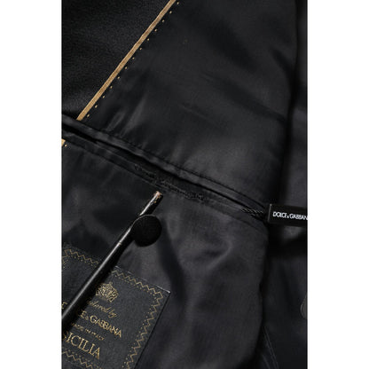 Dolce & Gabbana Orange SICILIA Double Breasted Coat Blazer